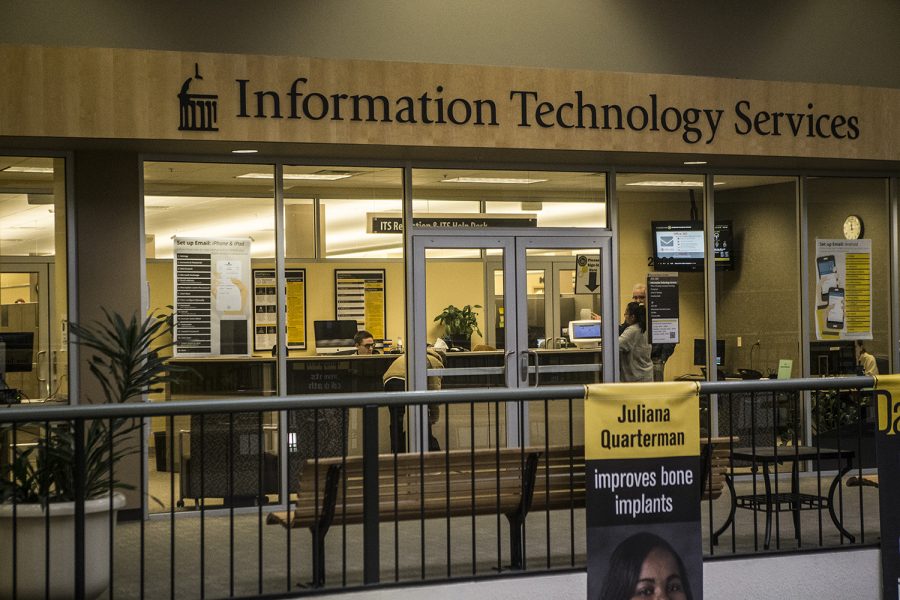 The University of Iowas information technology services help center is seen in the old capital mall on Tuesday, January 22, 2019. 