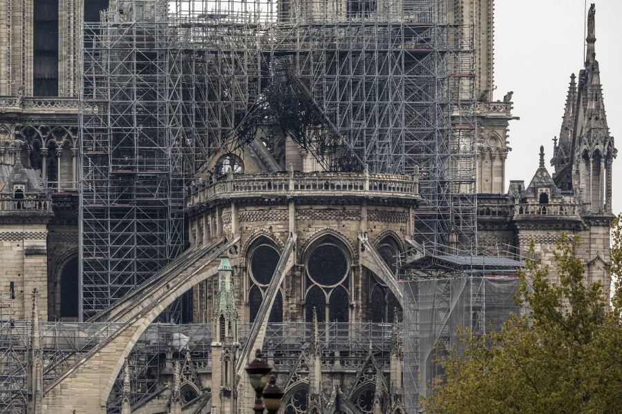 Damage caused to Notre Dame Cathedral following a major fire is seen on April 16, 2019 in Paris, France. (Dan Kitwood/Getty Images/TNS) **FOR USE WITH THIS STORY ONLY**
