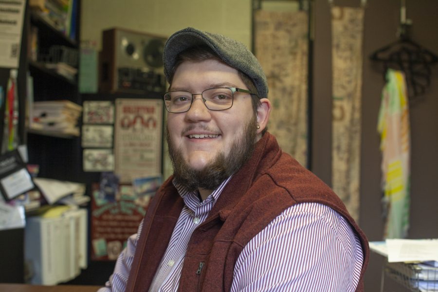 University of Iowa graduate student Aiden Bettine poses for a portrait on Tuesday, April 23rd, 2019. Aiden Bettine is the first Humanities for Public Good Graduate Fellow. 