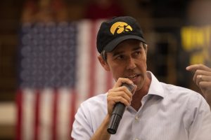 Beto ORourke addresses supporters during his event in the Second Floor Ballroom of the IMU on April 7, 2019. ORourke will be running for the democratic nomination for president. 