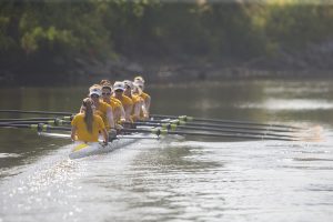 Iowas rowing team practices on the Iowa River on Friday, Sept. 15, 2017. The rowing team recently finalized their schedule, with two home competitions on Oct. 6 and 7. 