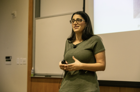 Doctor Mona Hanna-Attisha speaks during an event for the University of Iowa College of Public Healths Book Club at the College of Public Health on Monday, March 25, 2019. Doctor Mona spoke about her experiences exposing the water crisis in Flint, Michigan. The New York Times named Doctor Monas book What the Eyes Dont See one of the 100 most notable books of the year in 2018.