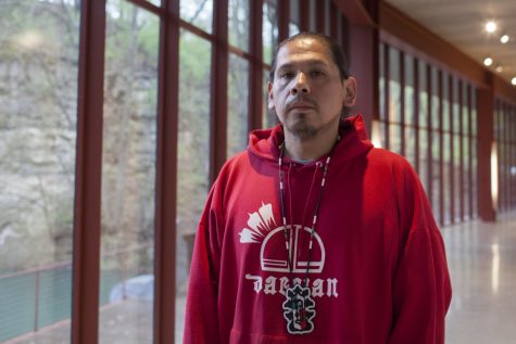 Artist and writer Dawson Davenport is pictured on Thursday, April 25, 2019. His art promotes the diversity within the Native American communities and works to encourage younger artists to continue their artwork. 