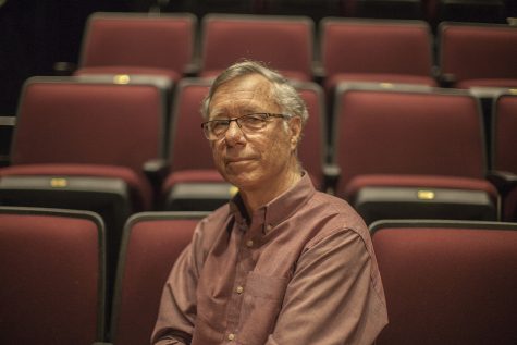 University of Iowa Theater Professor Alan MacVay poses for a portrait  in the Theater Building on Monday, May 6, 2019. 