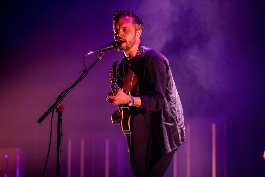 Kristian Matsson sings during a performance by The Tallest Man On Earth at the Englert Theater on Thursday, May 2, 2019. Matsson, the brain behind The Tallest Man on Earth, released his latest album I Love You. Its a Fever Dream. released on April 19, 2019.