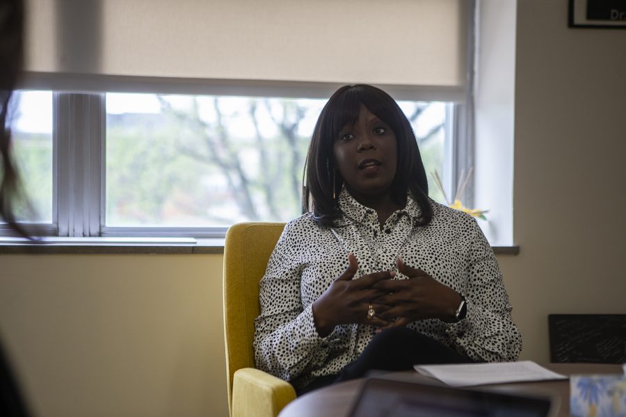 Vice President for Student Life Melissa Shivers sits down for an interview with The Daily Iowan in the IMU on May 9, 2019. 