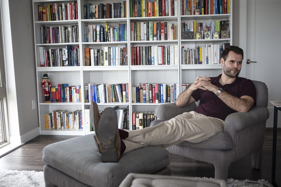 Senator Zach Wahls sits in his home in Coralville during an interview with The Daily Iowan on May 7,2019. (Katie Goodale/The Daily Iowan)