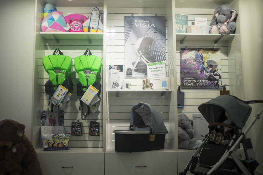 Safety equipment is displayed in the UIHC Safety Store inside of the Stead Family Childrens Hospital on Friday, June 6, 2019(Michael Guhin/The Daily Iowan)