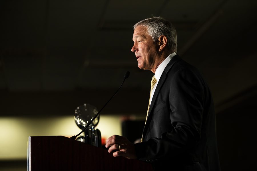 Iowa+head+coach+Kirk+Ferentz+speaks+during+the+second+day+of+Big+Ten+Football+Media+Days+in+Chicago%2C+Ill.%2C+on+Friday%2C+July+19%2C+2019.