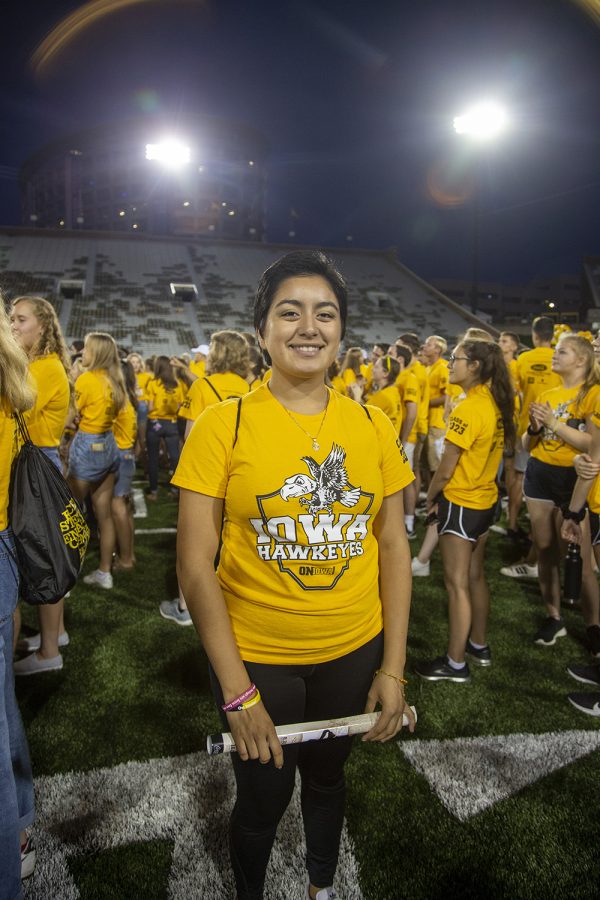 Carolina Nicasio poses for a portrait at the Kickoff at Kinnick for On Iowa! on Friday, August 23. 