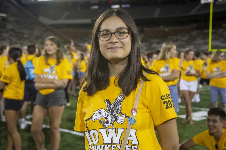 Emily Hainstock poses for a portrait at the Kickoff at Kinnick for On Iowa! on Friday, August 23. 