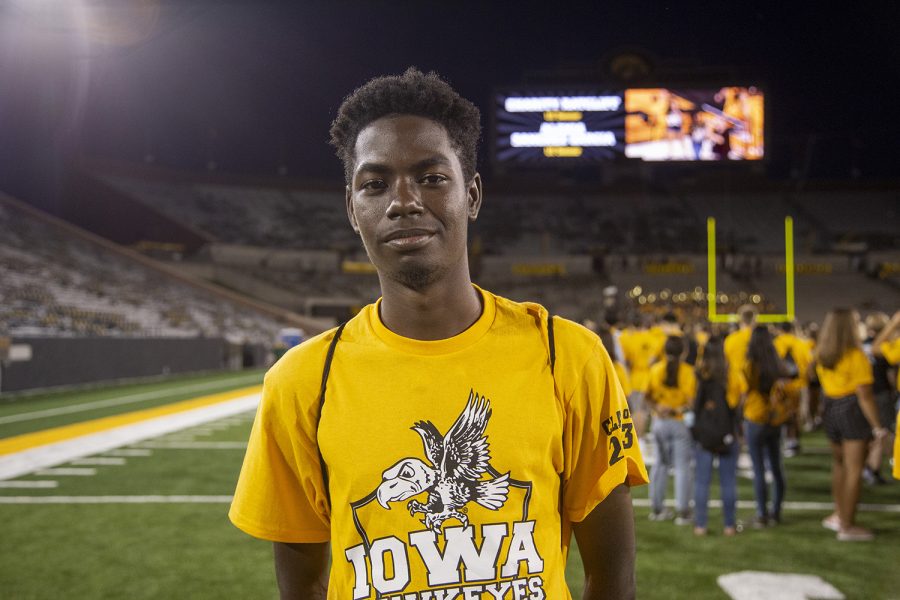 Jonathan Blake poses for a portrait at the Kickoff at Kinnick for On Iowa! on Friday, August 23. 