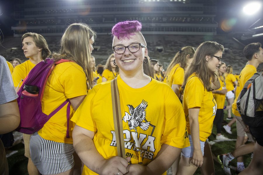 Jackson Fedler poses for a portrait at the Kickoff at Kinnick for On Iowa! on Friday, August 23. 