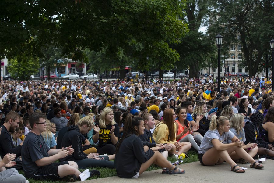 during Convocation on the Pentacrest on Sunday, August 25, 2019. (Katie Goodale/The Daily Iowan)