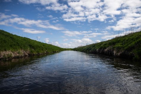 A narrow section of the Iowa Rivers west branch is seen on May 20, 2019. The expedition, which spanned 27 days covered the entire length of the 329 mile river, sought to provide insight into issues of water quality within the state. Along the way, Daily Iowan Photojournalist Ryan Adams conducted nitrate tests of the water, talked with Iowa citizens from a diverse set of backgrounds to understand how Iowans view the issue. 