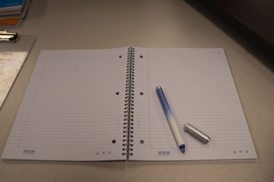 A Life Scribe Pen is seen in the University of Iowa Student Disability Centers on Monday, September 9th, 2019. Life Scribe Pens, record and upload handwritten notes to a computer.