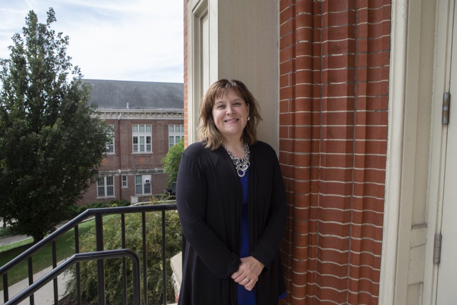 Academic Support and Retention assistant director Angie Lamb poses for a portrait outside of Calvin Hall on Sept. 19, 2019. 