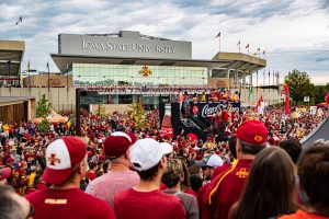 Spectators watch the show during ESPN College GameDay before the annual Cy-Hawk football game between Iowa and Iowa State in Ames, IA on Saturday, September 14, 2019. This was GameDays first visit to Ames. 