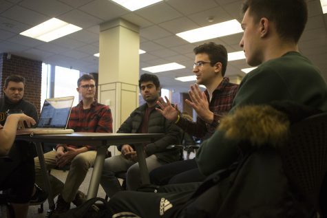 Dylan Montigney talks about Japan's esports scene at an interview in the Iowa Memorial Union on Monday, December 10, 2018. (Jenna Galligan/The Daily Iowan)