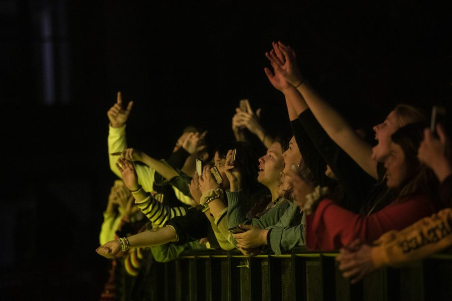 Fans cheer on Bad Suns at the Scope Productions sponsored concert on the pentacrest. The free concert was hosted by Scope Productions and was headlined by the band Bad Suns on October 18, 2019. 