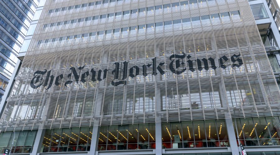 Headquarters of The New York Times on May 7, 2018 in New York City, N.Y.