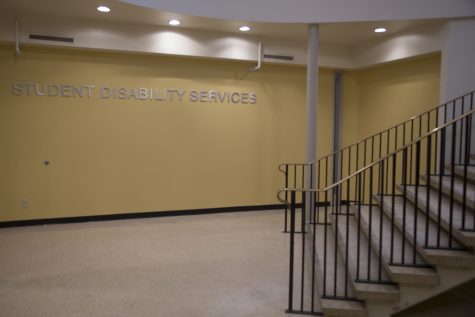 The outside of the UI Student Disability Services office is seen on Wednesday, June 5, 2019. The office is located in the basement of Burge Hall. 