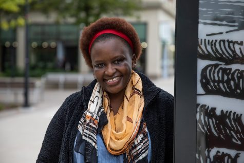Ph.D. student Barbara Kagima poses for a portrait in downtown Iowa City on October 6th, 2019. Kagima is studying the treatment of hypertension and public health awareness in Kenyan villages.