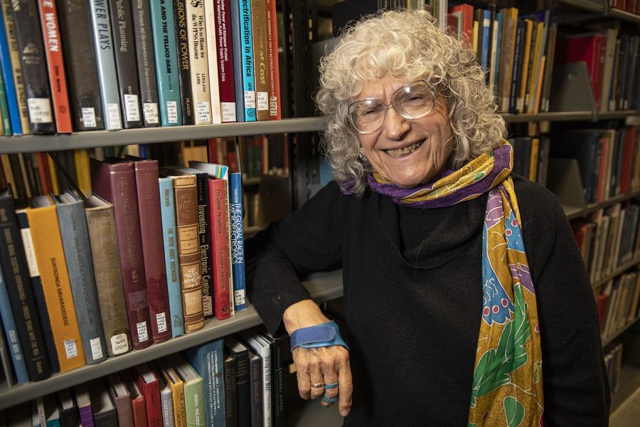 Linda Kerber, recently elected to the Council of the American Philosophical Society, poses for a portrait in the University of Iowa’s main library on October 15, 2019. Among Kerber’s accomplishments are fellowships with the National Endowment for the Humanities, and a Guggenheim Memorial fellowship. 