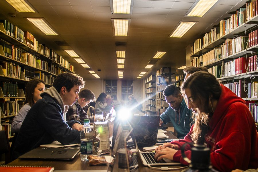 Students study for their finals in the main library on Monday, December 10, 2018. 