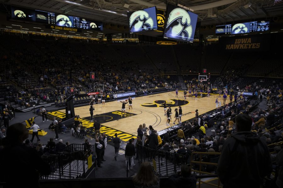 Carver+Hawkeye+Arena+is+seen+during+a+Women%E2%80%99s+basketball+game+between+Iowa+and+North+Alabama+on+Thursday%2C+Nov.+14%2C+2019.+The+Hawkeyes+defeated+the+Lions%2C+86-81.