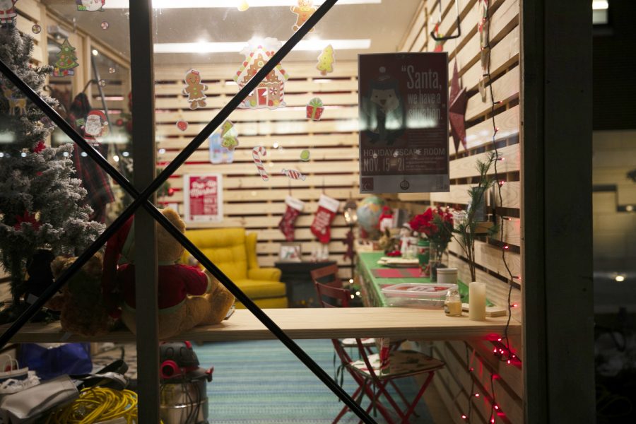 A holiday pop-up shop is seen in the Ped Mall on Thursday, November 14, 2019. The holiday pop-up shops will be going on through December 24. (Raquele Decker/The Daily Iowan)