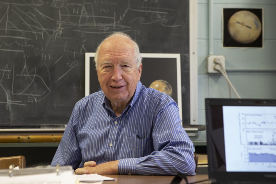 University of Iowa Scientist, Don Gurnett, is photographed in his office in Van Allen Hall on Tuesday, November 12, 2019.  Gurnett, who took part in creating the vital instrument for Voyager 2, died on Jan. 13 at 85. (Raquele Decker/The Daily Iowan)