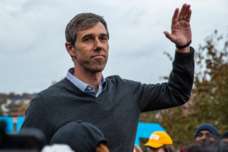 Former Texas Rep. Beto ORourke addresses supporters after dropping his bid for the democratic nomination during the 2019 Liberty and Justice Celebration at the Wells Fargo Arena in Des Moines on Friday, November 1, 2019. 