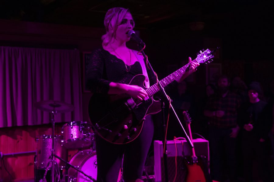 Elizabeth Moen performs a solo set during a concert at Trumpet Blossom Cafe on Friday, Dec. 6, 2019. The concert features local artists Sinner Frenz, Good Morning Midnight, Elizabeth Moen, and Karen Meat. 