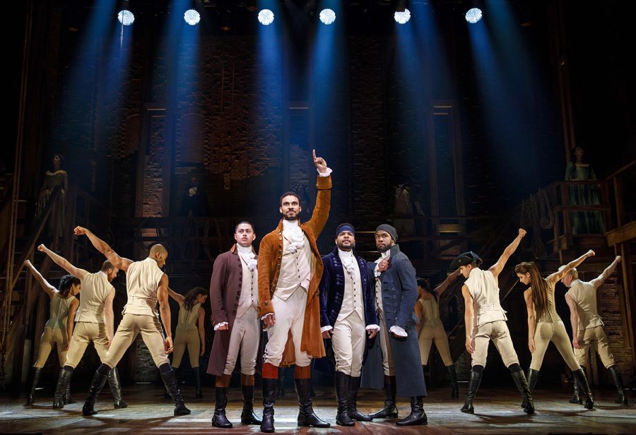The musical Hamilton will be at the Kravis Center Jan. 28-Feb. 16. rr[Photo by Joan Marcus]
