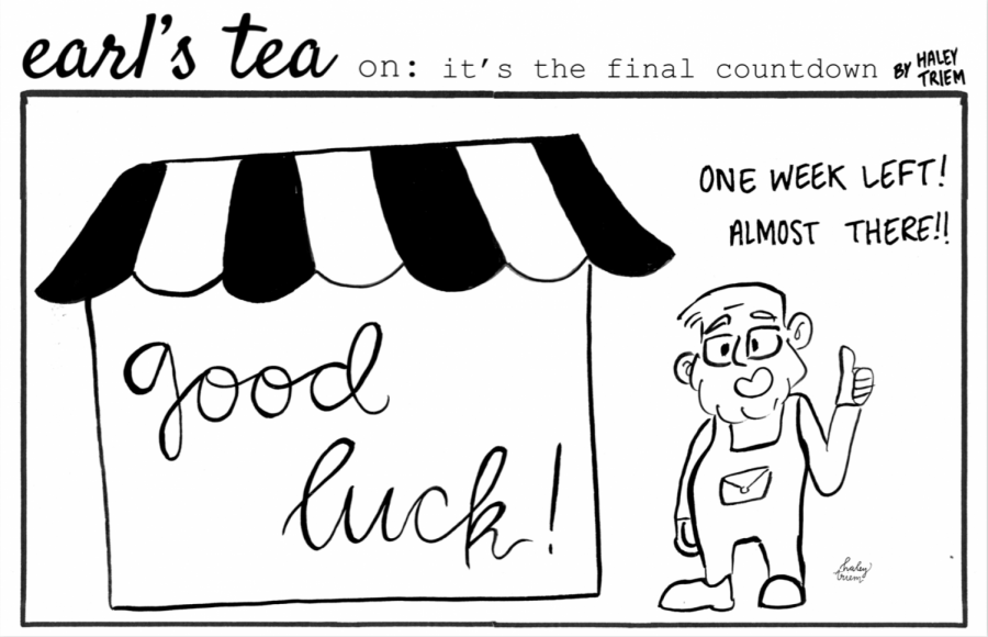 Cartoon: Earls Tea on Finals Week
