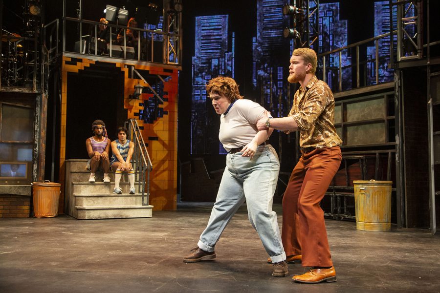 Hannah Frame rehearses a scene as Peg during the Hit the Wall dress rehearsal in the Theater Building on Tuesday, Jan. 28, 2020. Hit the Wall depicted the violence of Stonewall riots.