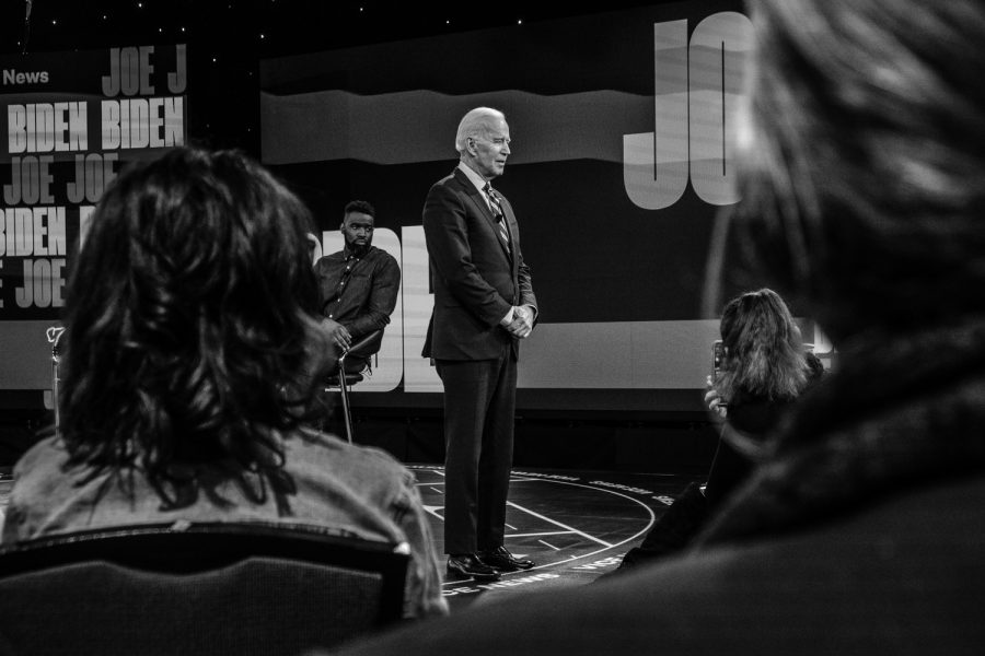 Former Vice President Joe Biden takes a question from an audience member during the Black and Brown Forum in Des Moines on Monday, January 20, 2020. VICE interviewed each of the presidential hopefuls still in the race on their records, plans, and a minute of short answer questions.