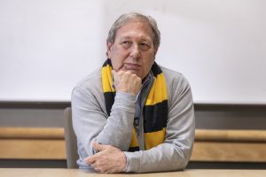 University of Iowa President Bruce Harreld talks with The Daily Iowan during an interview at the Adler Journalism Building on Feb. 13. 
