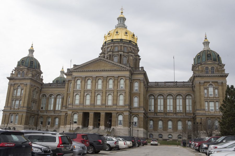 The Iowa State Capitol building is seen in Des Moines on April 9, 2019. 