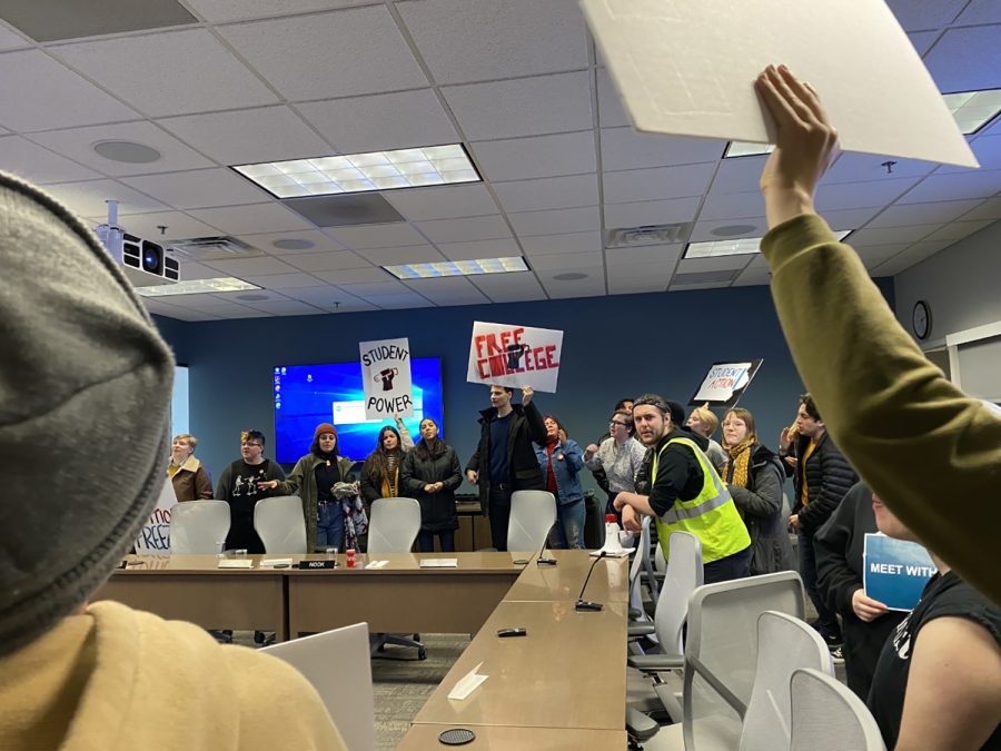 Protesters break up Iowa regents meeting asking for tuition freeze