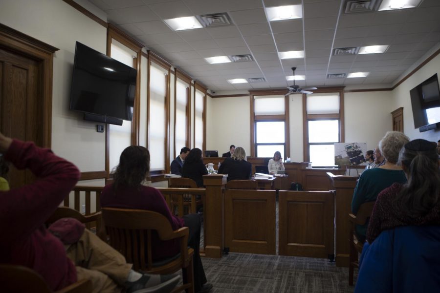 The courtroom is seen during the third and final day of trial on Thursday, 5, 2020, at the Johnson County Courthouse. Weltman was convicted of second-degree sexual abuse, a Class B felony. (Emily Wangen/The Daily Iowan)