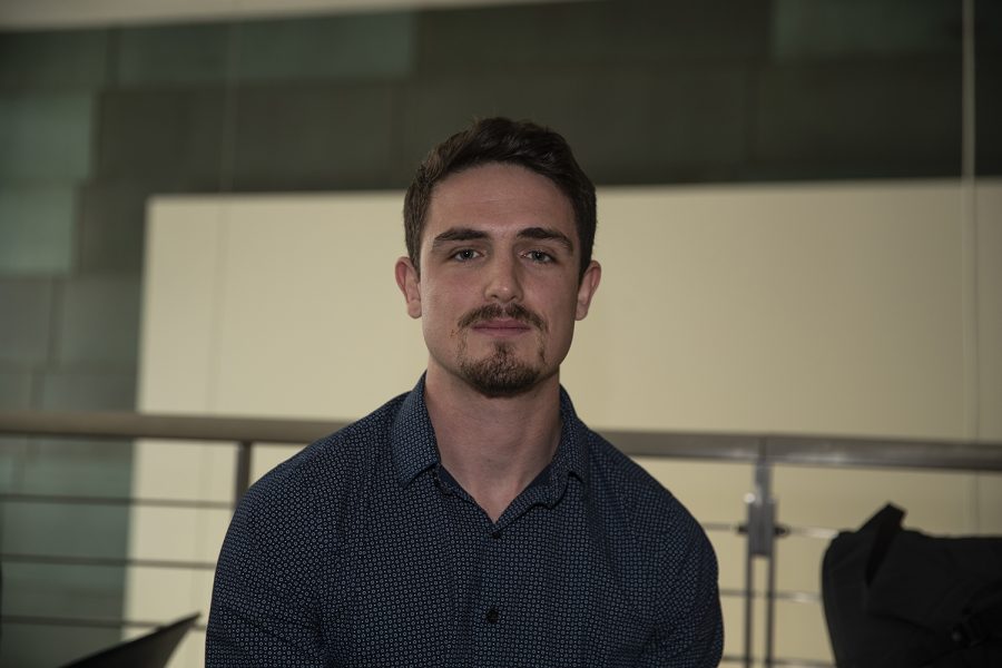 Chris Halbur poses for a portrait on Wednesday, March 11, 2020 in the Pappajohn Biomedical Research Institute. Halbur is a first year student in the UI College of Medicine. (Jenna Galligan/The Daily Iowan)