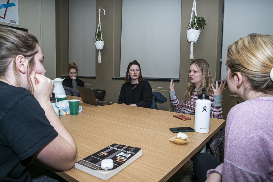 The student group 50/50 meets in the IMU on Thursday, Feb. 27, 2020. 50/50 is an organization intended to promote female representation in politics. 