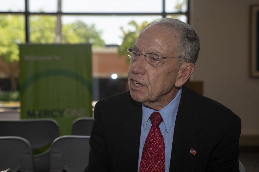 U.S Senator Chuck Grassley, R-Iowa, speaks with the Daily Iowan staff after a visit to Mercy Hospital on July 2, 2019. 