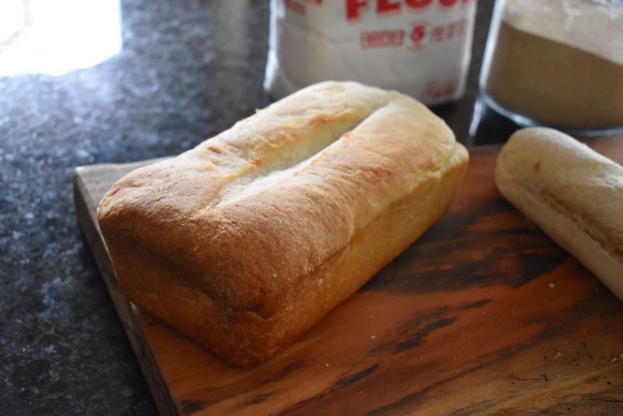 A buttermilk loaf is pictured alongside a baguette on Wednesday April 15, 2020. Buttermilk bread was made with buttermilk instead of oil. The buttermilk gave the bread a light and fluffy texture as well as a rich flavor. 