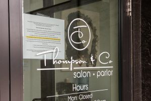 Thompson & Co Salon and Parlor is seen on Tuesday, March 24, 2020. 