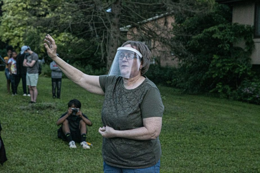  Iowa City Councilor Pauline Taylor addresses outside her home on Sunday, June 14, 2020. The Iowa City City Council will meet on Tuesday to continue discussing how to approach the set of demands given to them by the Iowa Freedom Riders. 
