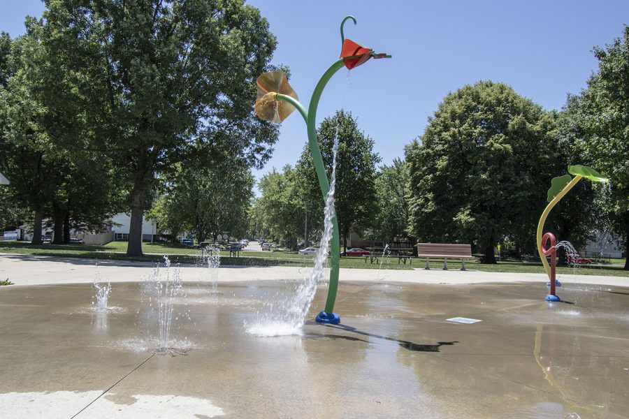 Different ways to beat the heat at Fairmeadows Park splash pad , 2500 Miami Dr.As seen on  July 10, 2020.