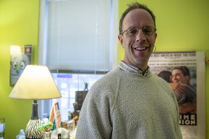University of Iowa Counseling Services Director Barry Schreier is seen in his office at the Westlawn Building on December 12, 2019. Schreier recently was awarded the Association of University and College Counseling Center’s President’s Award for Meritorious Service in the National Field of Campus Mental Health. 